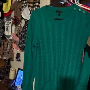 Talbots Teal Cable Knit Sweater